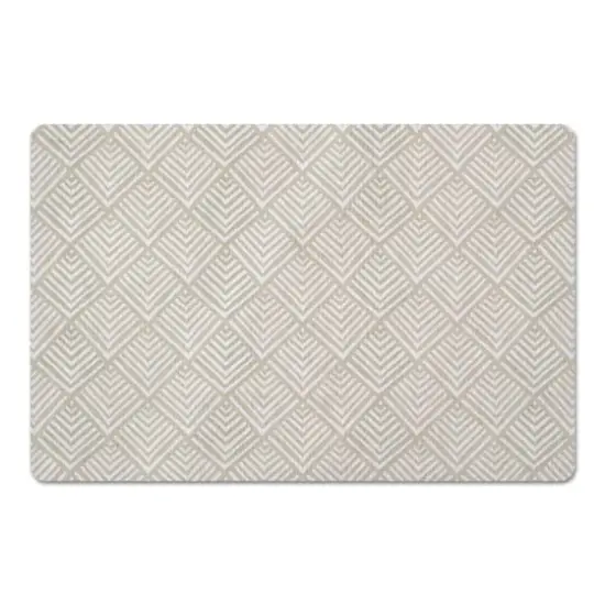 Watercolor Diamond Floor Mat Cream {1}