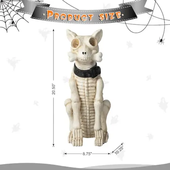 Glitzhome&reg; 20.5" Lighted Halloween Skeleton Dog Porch D&eacute;cor with Timer {9}
