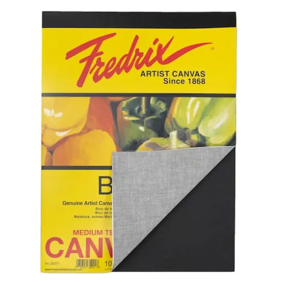 Fredrix Creative Series 9" x 12" Black Canvas Pad {5}