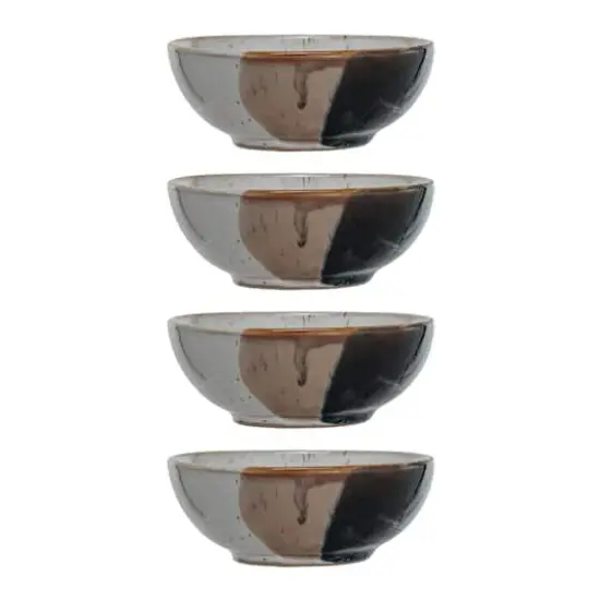 Hello Honey&reg; 5" Tan & White Earthen Charm Stoneware Bowls, 4ct. {1}