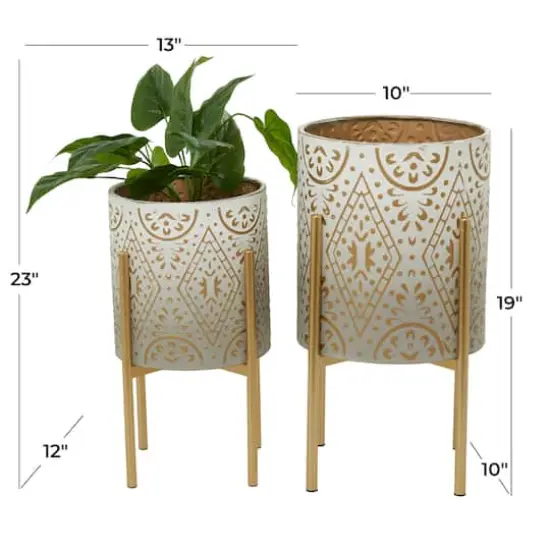 Brown Bohemian Planter, Set of 2" 23", 19" {8}