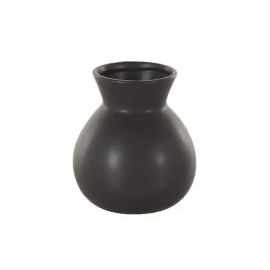 7.75" Black Ceramic Minimalistic Vase {4}