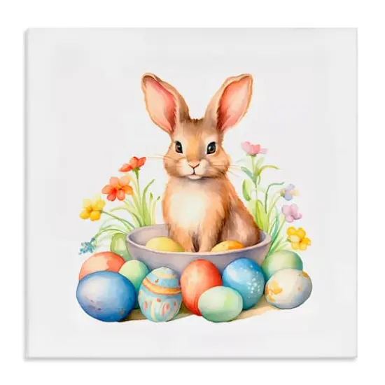 Stupell Industries Easter Bunny & Eggs Canvas Wall Art {1}