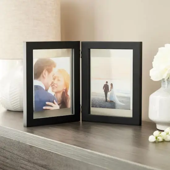 Expressions™ 2 Opening 6" x 8" Black Hinge Float Frame by Studio Décor® {5}