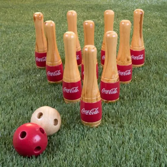 Toy Time Coca-Cola Indoor & Outdoor Wooden Bowling Set {3}