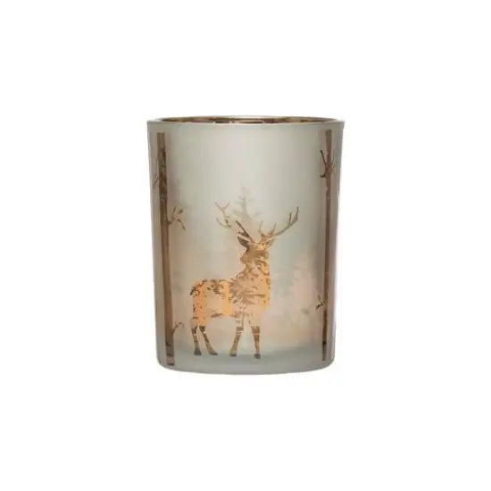 Hello Honey&reg; 5" Mercury Glass Candle Holder with Laser Etched Scene {1}