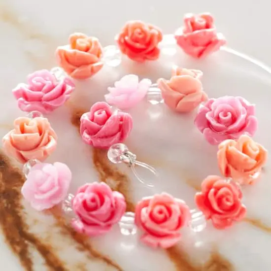 Pink Mix Reconstituted Stone Rose Beads, 10mm by Bead Landing&trade; {3}