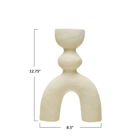 Hello Honey&reg; Bloomingville 12.5" Ivory Sculptural Arched Stoneware Vase {3}