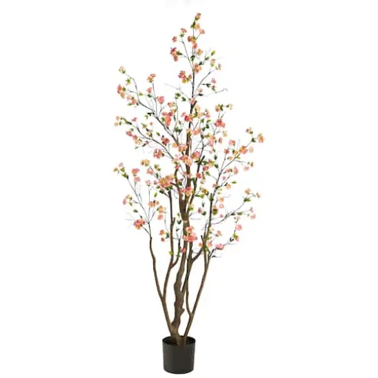 6.5ft. Potted Pink Cherry Blossom Artificial Tree {1}