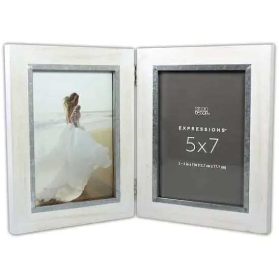 Expressions&trade; 2 Opening 5" x 7" White Hinged Collage Frame by Studio D&eacute;cor&reg; {5}