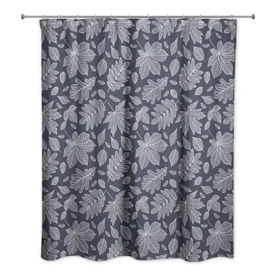 Leaves Shower Curtain Navy {3}