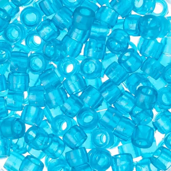 John Bead 6mm Transparent Mini Pony Beads, 1,000ct. Turquoise {1}
