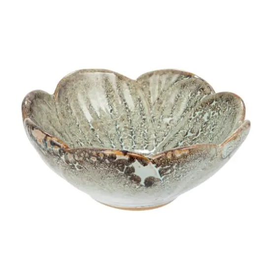 Hello Honey&reg; 4.75" Blue & Brown Stoneware Flower Bowl with Reactive Glaze {1}