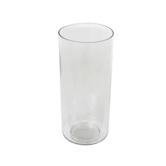 15" Clear Glass Minimalistic Decorative Vase {7}