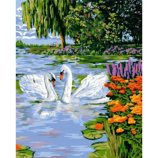 Crafting Spark White Swans Painting by Numbers Kit {1}