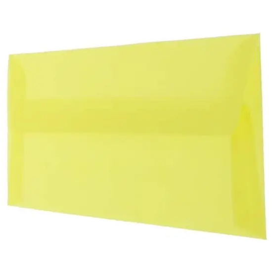 JAM Paper #10 Business Translucent Vellum Envelopes, 50ct. Primary Yellow {4}