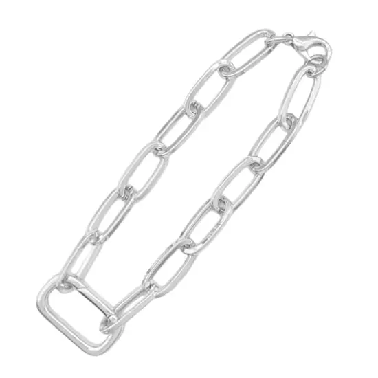 7.1" Silver Paperclip Link Charm Bracelet by Bead Landing&trade; {8}