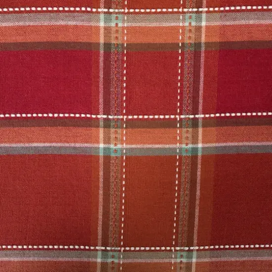 DII&reg; 70" Autumn Spice Plaid Round Tablecloth {4}