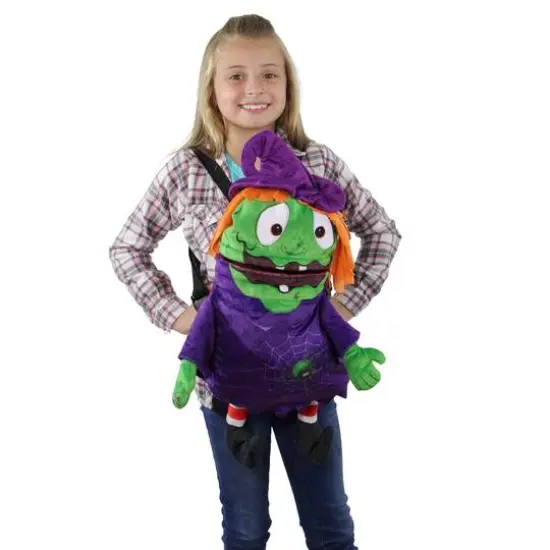 23" Purple & Green Witch Child Trick or Treat Halloween Bag {3}