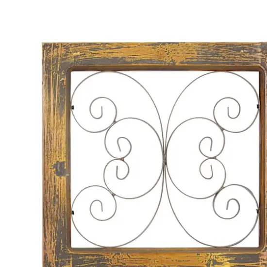 Brown Rustic Ornamental Wood & Metal Wall D&eacute;cor {3}