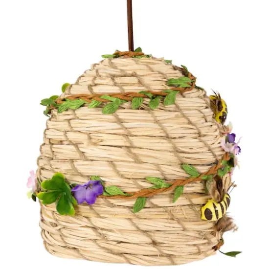 6.25" Beehive with Bees Spring Hanging Decoration {4}