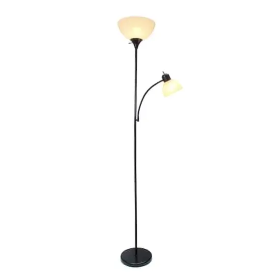 Simple Designs 71.5" Floor Lamp with Reading Light Black {3}