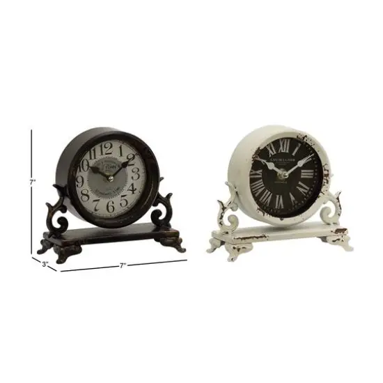 7" Metal Vintage Clock Set {8}