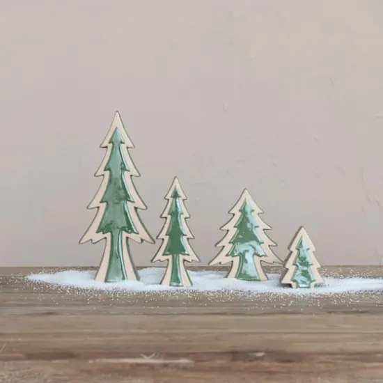 Hello Honey&reg; 13" Tall Green Decorative Unglazed Stoneware Tree D&eacute;cor with Reactive Glaze {4}