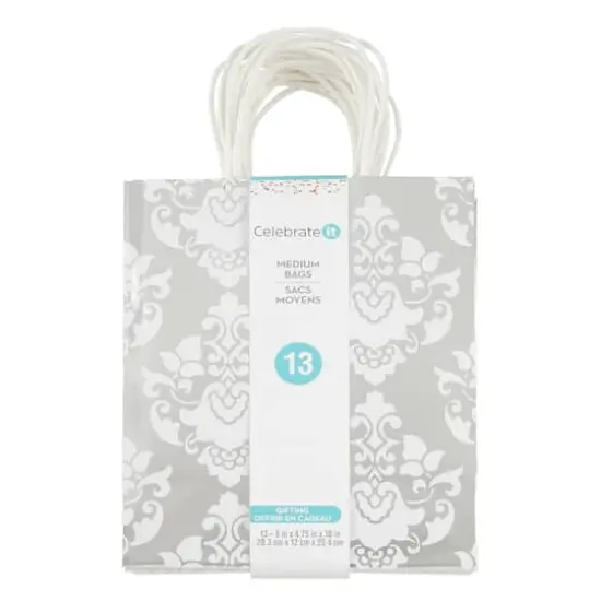 Silver Mixed Print Gift Bag Value Pack by Celebrate It&trade; {4}