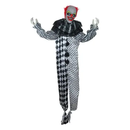 5.5ft. Animated Standing Clown with Glowing Eyes Halloween Decoration {1}
