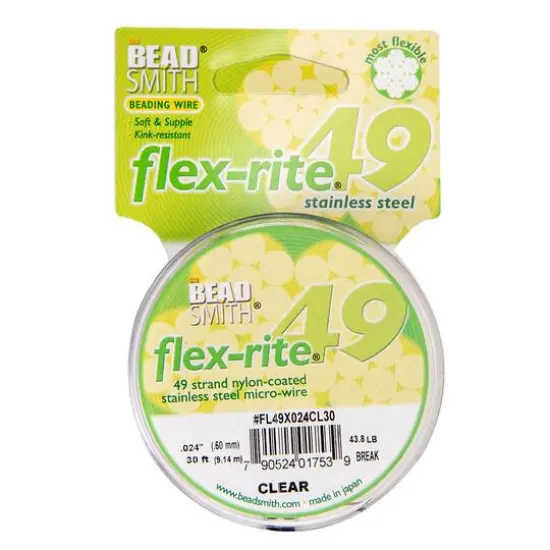 The Beadsmith&reg; Flex-rite&reg; 0.024" Clear 49 Strand Wire, 30ft. {1}