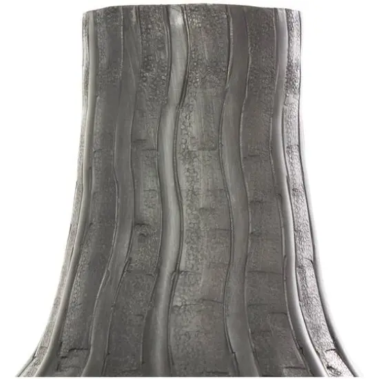 16" Black Metal Snakeskin Inspired Vase with Dimensional Wavy Accents {6}