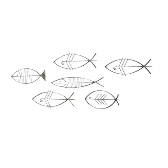 Set of 6 Black Metal Industrial Abstract Wall Decor, 16", 20", 24" {5}