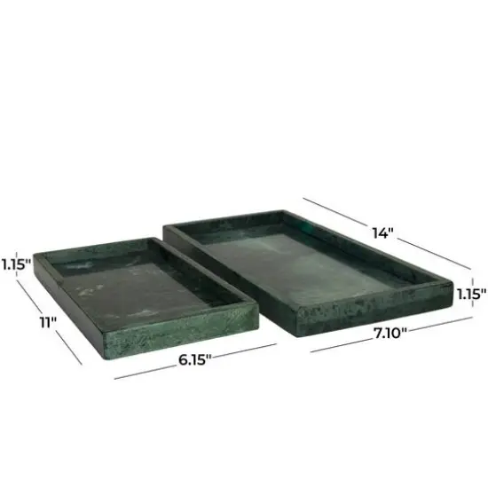 CosmoLiving by Cosmopolitan Green Marble Tray Set {6}