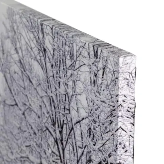 Fiber Optic Lighted Snowfall Winter Lane Christmas Canvas Wall Art {6}