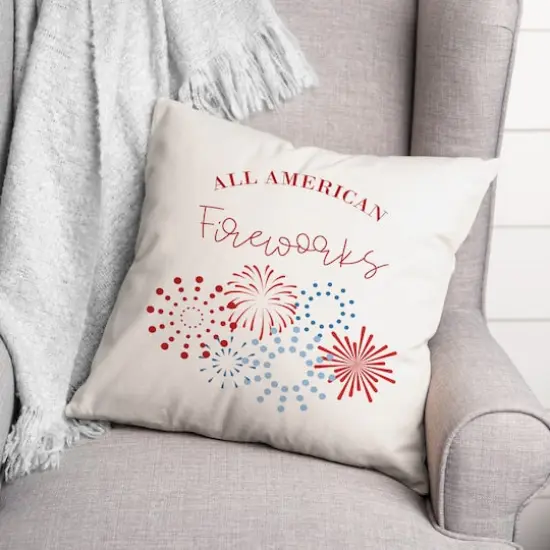 All American Fireworks Throw Pillow {3}