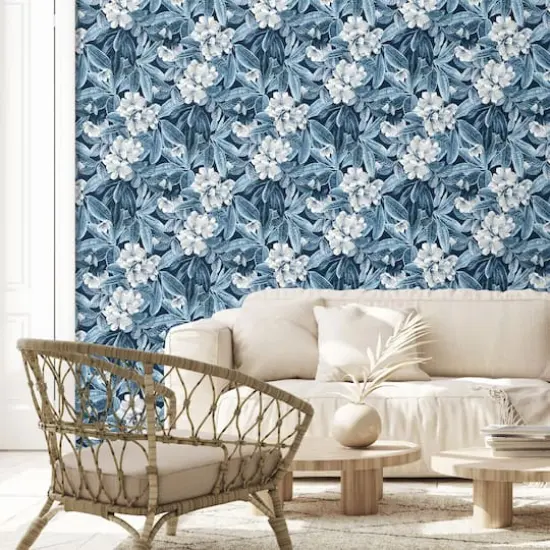 Tommy Bahama Darwin Flora Peel & Stick Wallpaper Midnight Blue {4}
