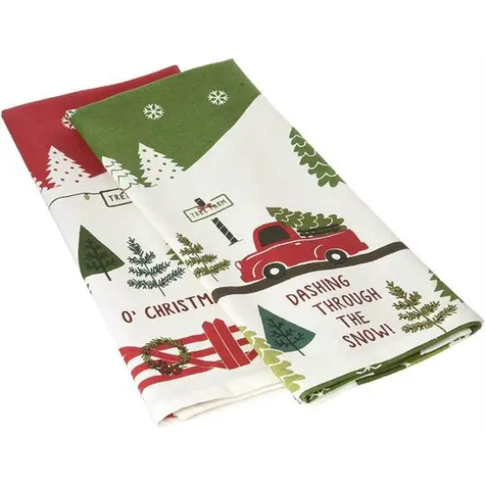 DII&reg; Christmas Tree Farm Dishtowel Set {1}
