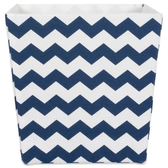 DII® 11" Trapezoid Polyester Chevron Storage Bin Nautical Blue {5}