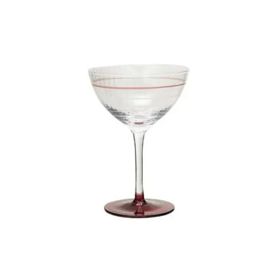 Hello Honey&reg; 6oz. Red & Clear Vintage Reproduction Stemmed Fluted Champagne & Coupe Glass {1}