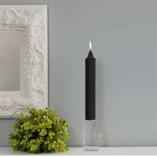 Root Candles 9" Unscented Grecian Collenette Taper Candles, 4ct. Black {4}