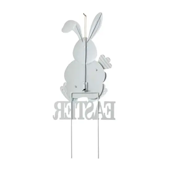 Glitzhome&reg; 30" Easter Metal Bunny Yard Stake {7}
