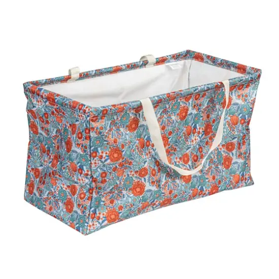 Household Essentials Large-Capacity Krush Utility Tote Blue/Pink Flower {1}