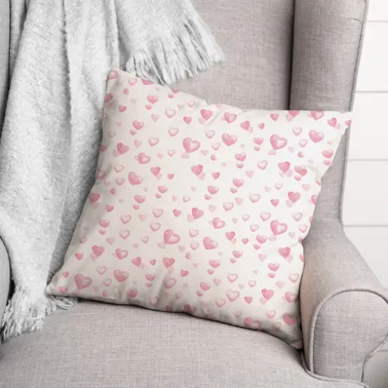 Heart Bubbles Pattern Throw Pillow {3}