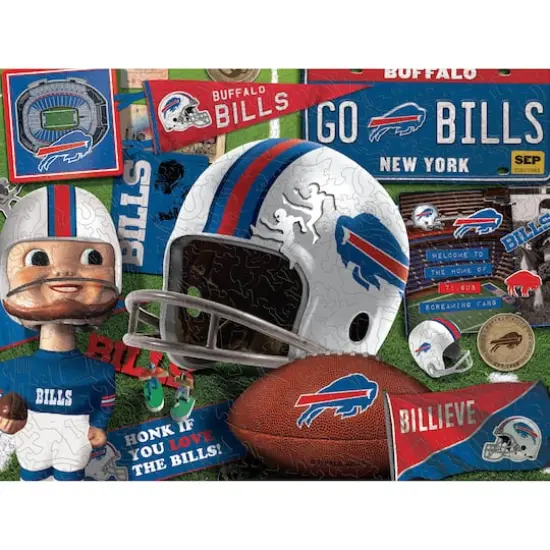 NFL Buffalo Bills Retro Series 333 Piece Wooden Puzzle {1}