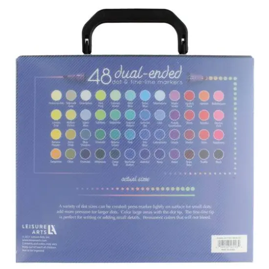 Leisure Arts&reg; 48 Piece Dual-Ended & Dot Marker Set {3}