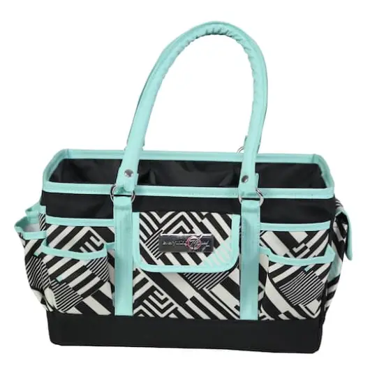 Everything Mary Teal Geometric Deluxe Store & Tote Craft Organizer {1}