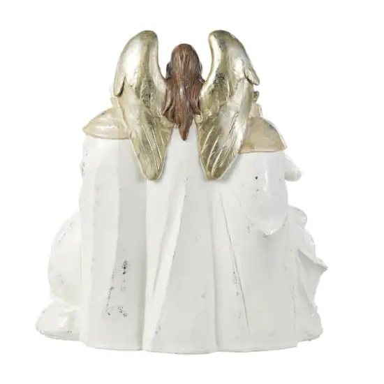 Glitzhome&reg; 13" Ivory & Gold Resin Nativity Figurine {8}