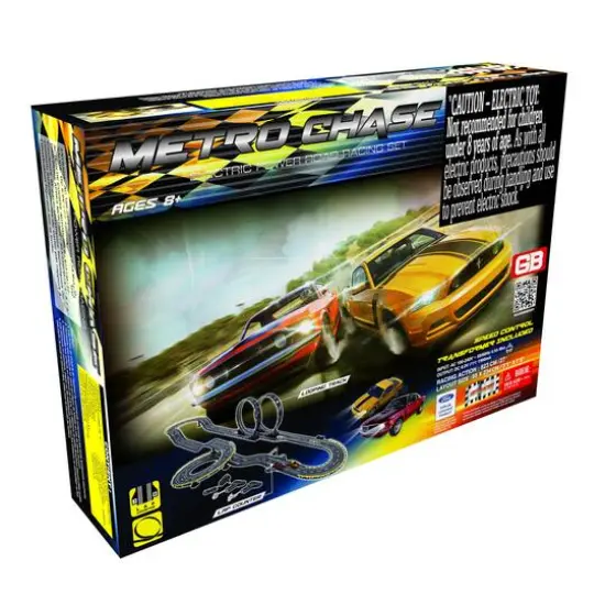 Golden Bright Metro Chase Electric Powered Ford Road Racing Play Set {1}