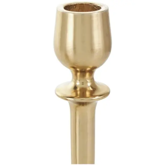 Gold Aluminum Metal Candle Holder Set {5}